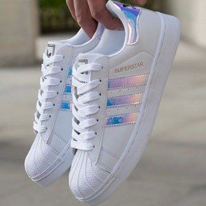 Adidas Superstar Women's Size 7.5 White Iridescent